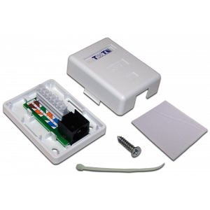 Настенная розетка, 1 порт RJ-45 категории 6, UTP, белая